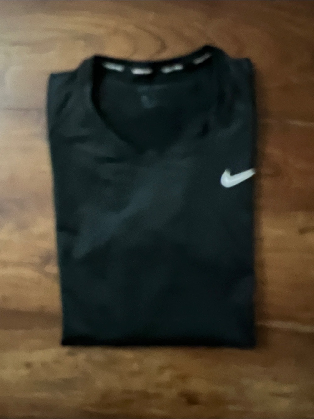 Nike Men’s Black long  Sleeve Performance Tee with White Swoosh